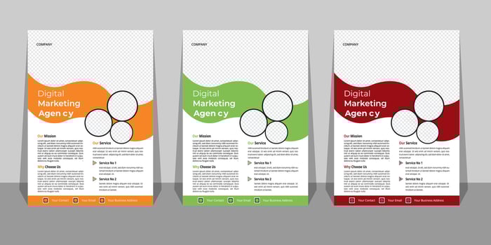 Business Flyer Template with Mockup Free Vector