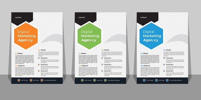 Business Flyer Template with Mockup Free Vector
