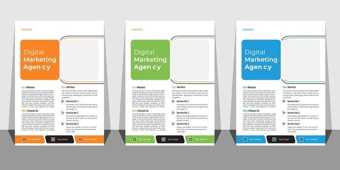 Business Flyer Template with Mockup Free Vector