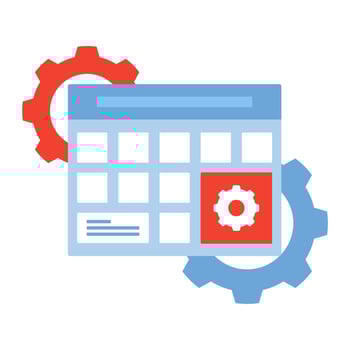 illustration of repair schedule on calendar vector