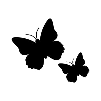 Butterfly Silhouette Vector Free , Black Butterfly Vector Element