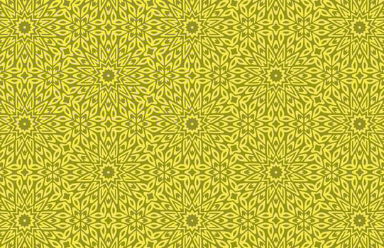 Ethnic yellow fabric design pattern vector