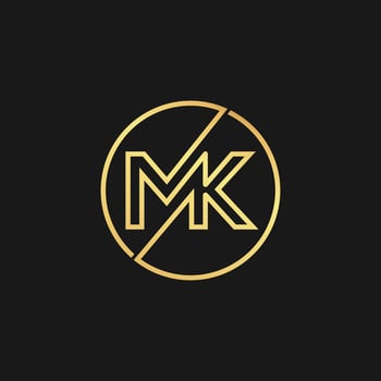 MK luxury logo design vector