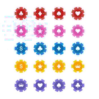 Casino Chips Element Vector Collection Set , Poker Chips Vector