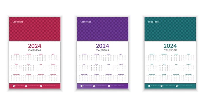 2024 Calender Business Formal Template Free Vector