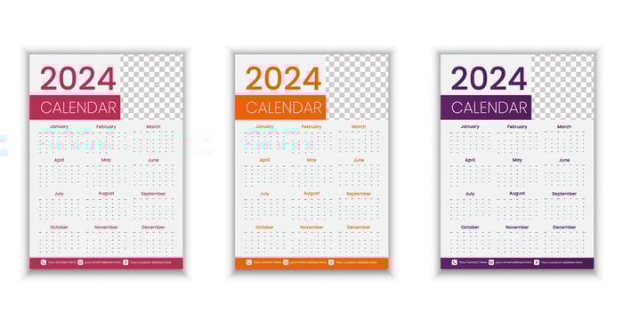 2024 Calender Business Formal Template Free Vector