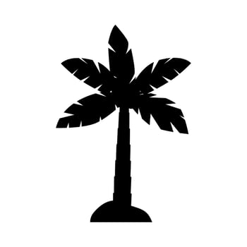 Palm Tree Silhouette Vector Element , Tropical Summer Element