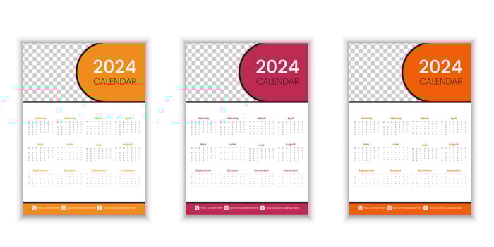 2024 Calender Business Formal Template Free Vector