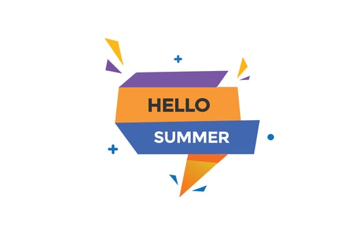 new hello summer modern, website, click button, level, sign, speech, bubble  banner, vector