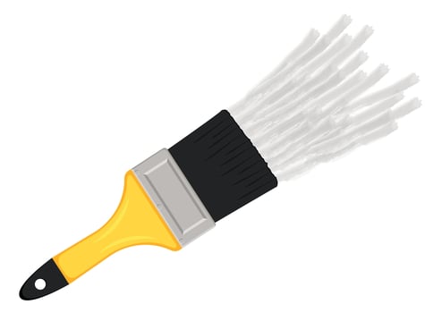 Wall Paint Brush Clipart Vector Flat Design Isolated on White Background