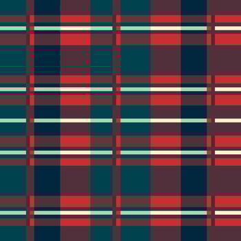 Vintage Christmas Plaid Line Seamless Geometric Red and Dark Green Tartan Pattern Background - Classic Winter Fashion Design for Textiles and Decorate vector