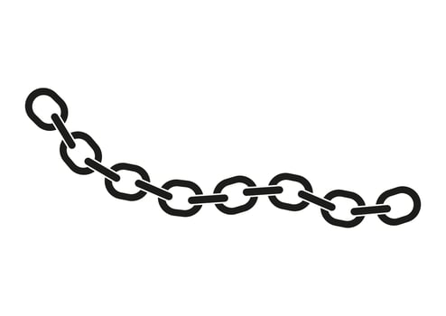 Black Metal Chain on White background vector