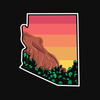 vector of arizona national park in sunset
