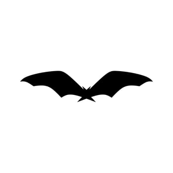 Bat logo design concept vector illustration. Bat silhouette. Printable template. Bat icon isolated on white. Spooky black horror bat graphic.