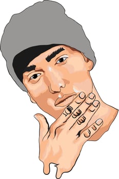 hiphop singer eminem illustration vector