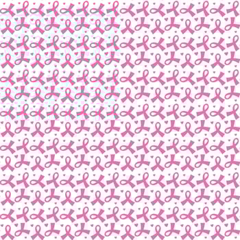October is the World Breast Cancer Seamless Pattern background template with ribbon. vector