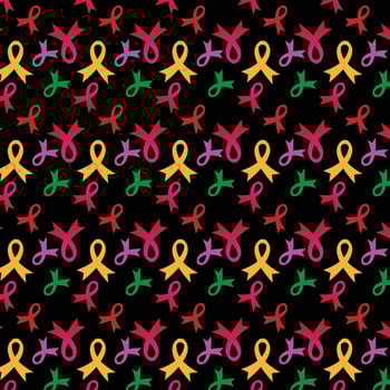 October is the World Breast Cancer Seamless Pattern background template with ribbon. vector