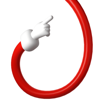 Cute cartoon 3D hand of Santa Claus Christmas icon show push one finger forefinger counting illustration transparent background png