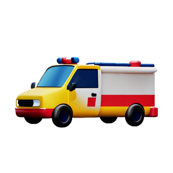 ambulance 3d rendering icon illustration png