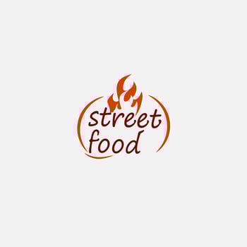 Street Food Logo with Creative Typography vector
