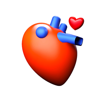human real heart 3d rendering icon illustration png