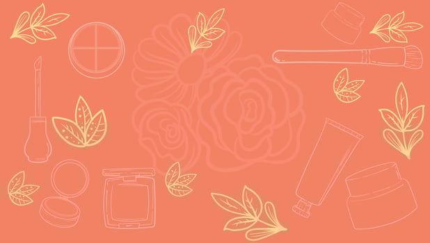 Background floral and cosmetic beauty minimal illustratiom blossom for banner, advertising and promotion elegant luxury concept vector