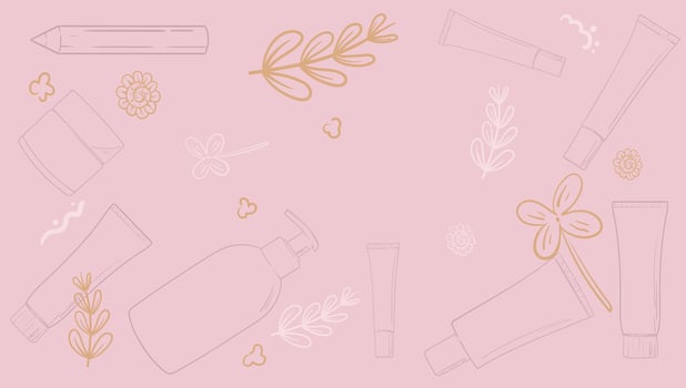 Background floral and cosmetic beauty minimal illustratiom blossom for banner, advertising and promotion elegant luxury concept vector