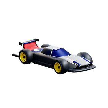 race car 3d rendering icon illustration png