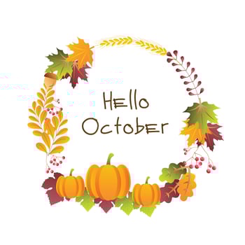 Hello October poster vector