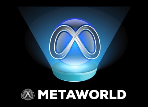 3D Meta World Circle ball with lighting effect vector