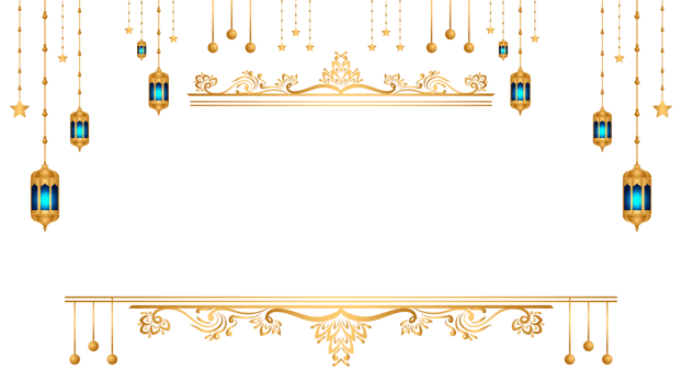 vintage Golden islamic frame with lantern ramadan kareem arabic border flyer poster png