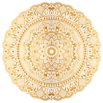 Luxury mandala gold transparent background in islamic arabesque style for invitation vector
