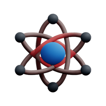 atom 3d rendering icon illustration png