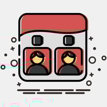 Icon ballot. Indonesian general election elements. Icons in MBE style. Good for prints, posters, infographics, etc. vector