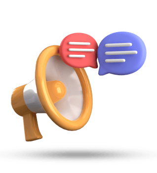 3d rendering of megaphone and speech bubble icons, 3D pastel chat icon set. png