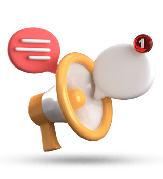 3d rendering of megaphone and speech bubble with notification icons, 3D pastel chat icon set. png