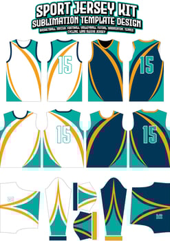 Green Curves Jersey Design Sportswear Layout Template vector