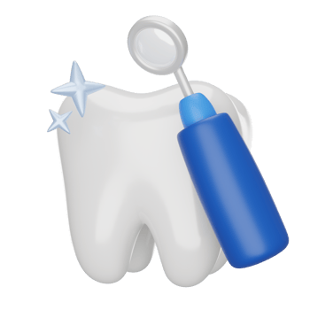 Concave dental mirror, 3D render icon png