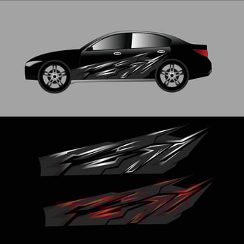 car body wrap decal sticker design vector