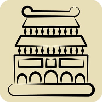 Icon Beijing. related to Capital symbol. hand drawn style. simple design editable. simple illustration vector