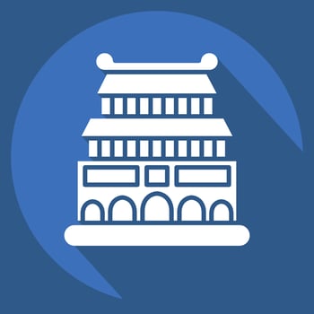 Icon Beijing. related to Capital symbol. long shadow style. simple design editable. simple illustration vector