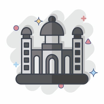 Icon Dhaka. related to Capital symbol. comic style. simple design editable. simple illustration vector