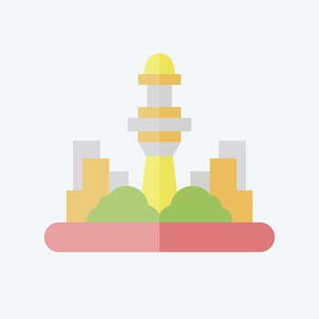 Icon Kuala Lumpur. related to Capital symbol. flat style. simple design editable. simple illustration vector