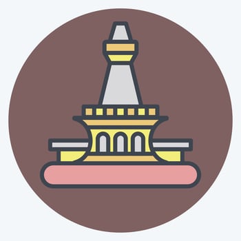 Icon Jakarta. related to Capital symbol. color mate style. simple design editable. simple illustration vector