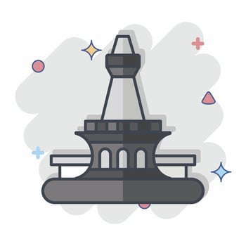Icon Jakarta. related to Capital symbol. comic style. simple design editable. simple illustration vector