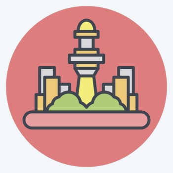 Icon Kuala Lumpur. related to Capital symbol. color mate style. simple design editable. simple illustration vector