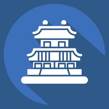 Icon Seoul. related to Capital symbol. long shadow style. simple design editable. simple illustration vector