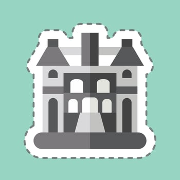 Sticker line cut Hanoi. related to Capital symbol. simple design editable. simple illustration vector