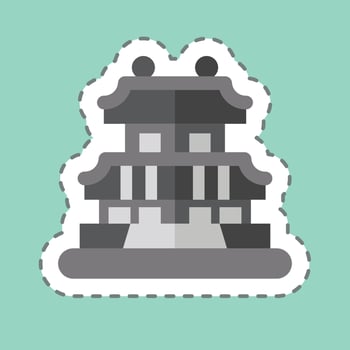 Sticker line cut Seoul. related to Capital symbol. simple design editable. simple illustration vector