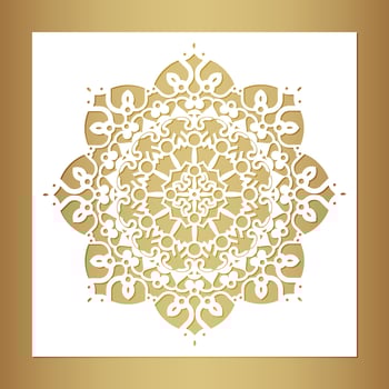 Mandala decorative paper cut line vector